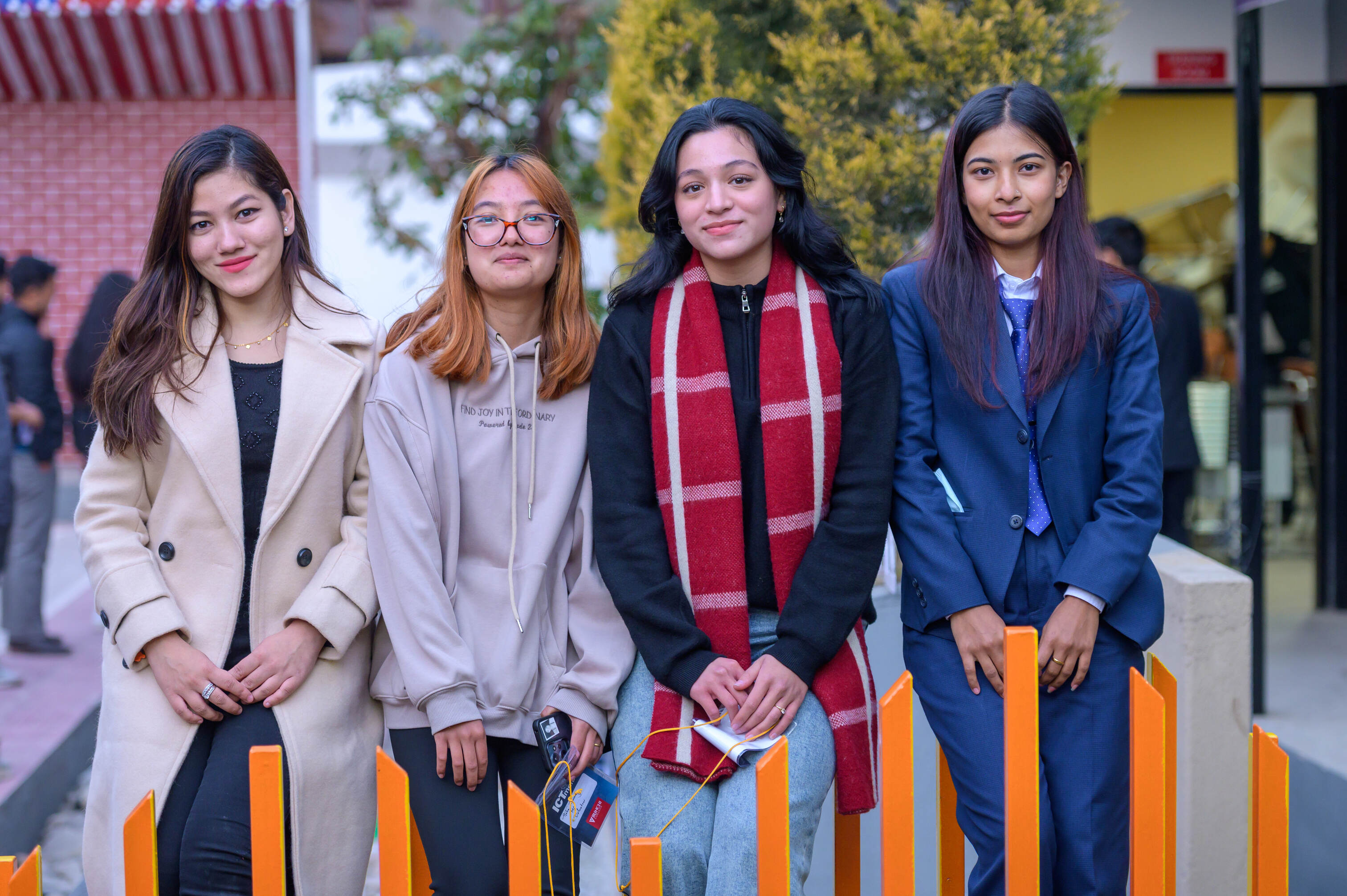 Students gathering and capturing moments